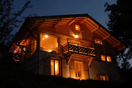 Outside of the Chalet by night